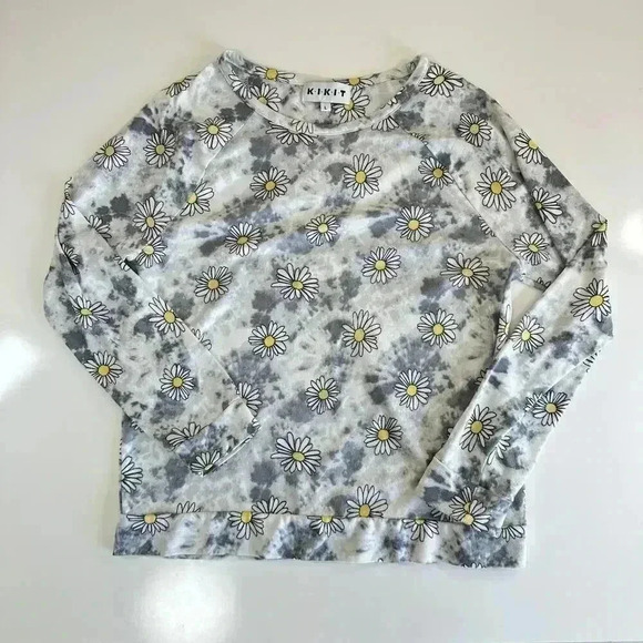 KIKIT Daisy Tye Dye Matching Shirt / Short Set Women's Size Large 90s Y2K - Picture 3 of 11